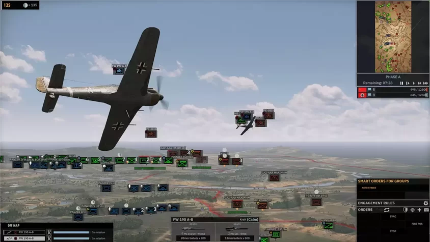 Скриншот игры Steel Division 2 с авиацией