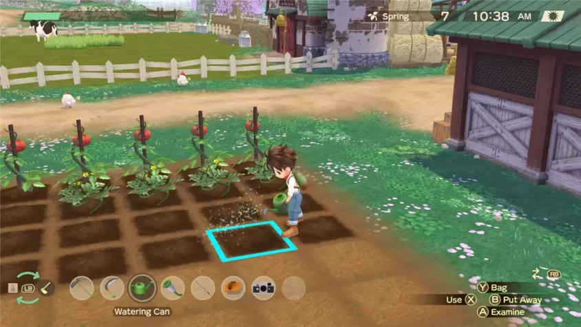 Процесс полива растений в Story of Seasons A Wonderful Life