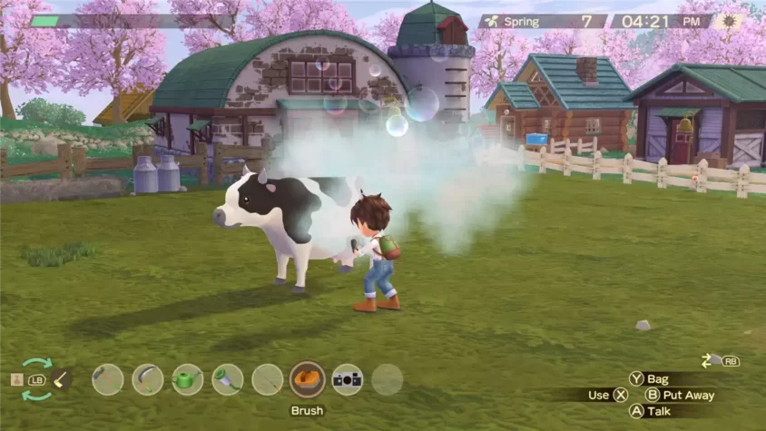 Уход за коровой в Story of Seasons A Wonderful Life