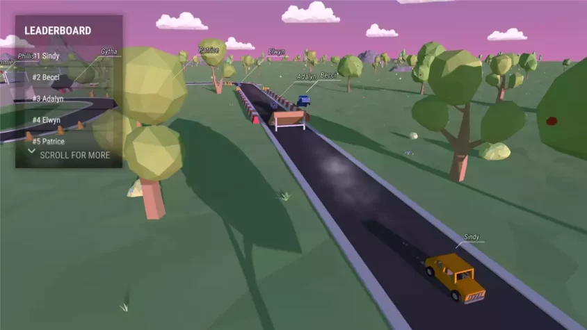Геймплей Stream Racer с видимым рейтингом