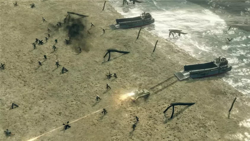 Скриншот из игры Sudden Strike 4, техника в действии