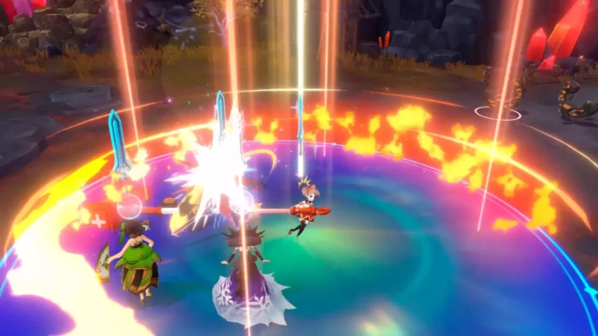 Скриншот с магической атакой из игры Summoners War: Chronicles