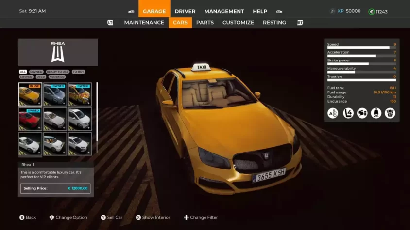 Управление и выбор районов в Taxi Life: A City Driving Simulator