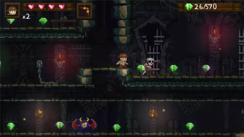 Скриншот из игры: преодоление платформ