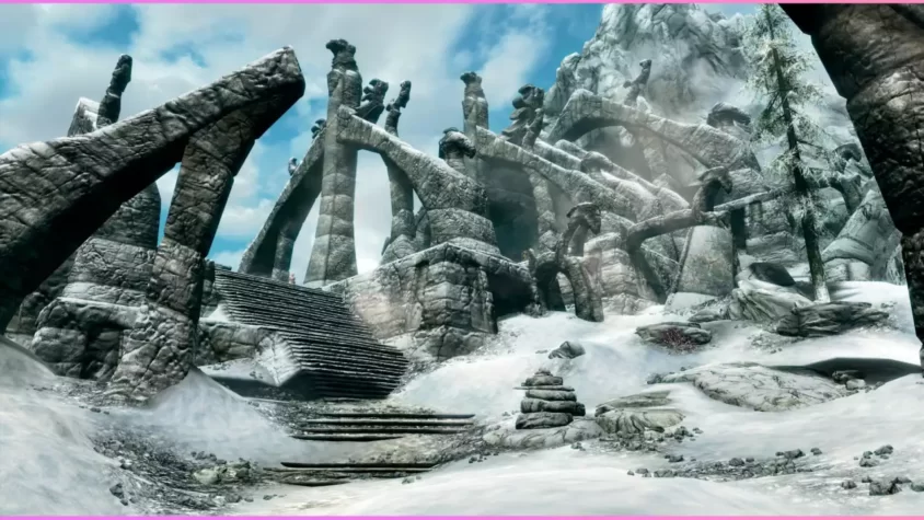 Заснеженная крепость в Skyrim