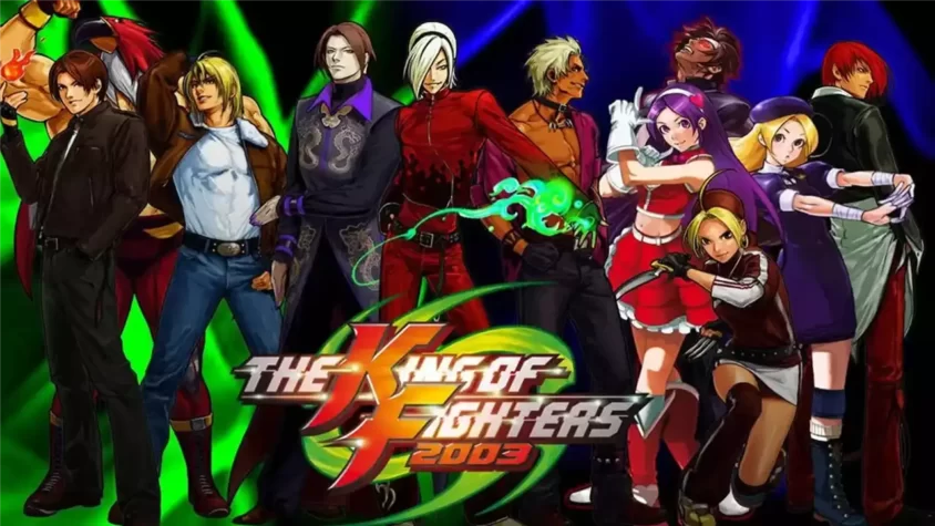 Обложка игры The King of Fighters 2003 с персонажами