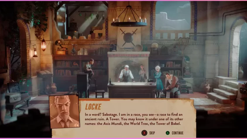 Скриншот игры The Lamplighters League - разговаривающие персонажи