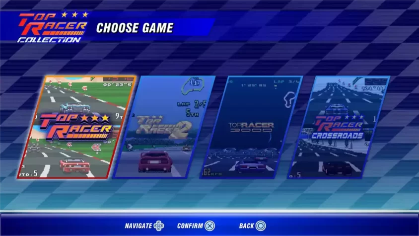 Выбор игры в Top Racer Collection