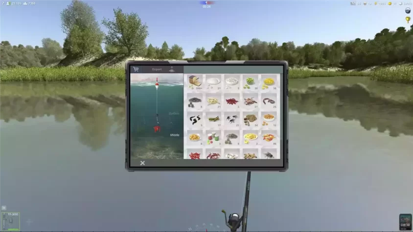 Меню выбора приманок в Trophy Fishing 2