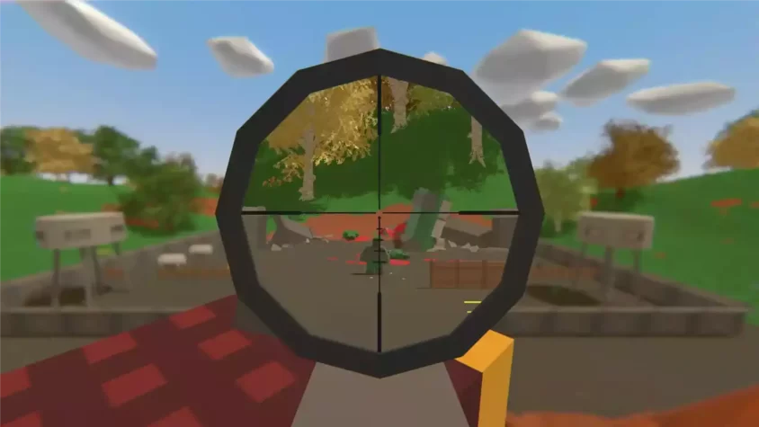 Скриншот прицеливания в Unturned