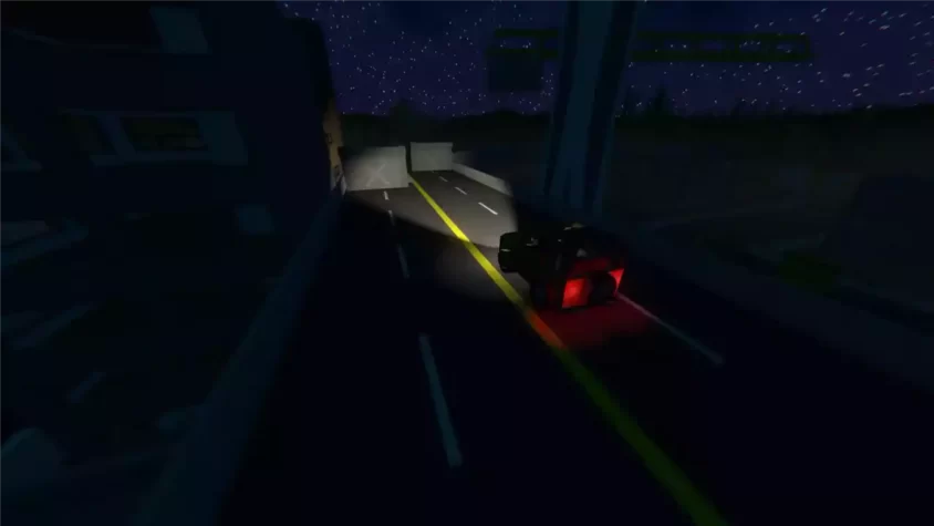 Ночная сцена на дороге в Unturned