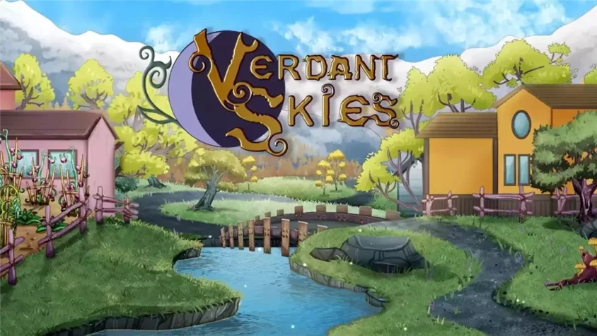Игра Verdant Skies — обложка с домом на фоне