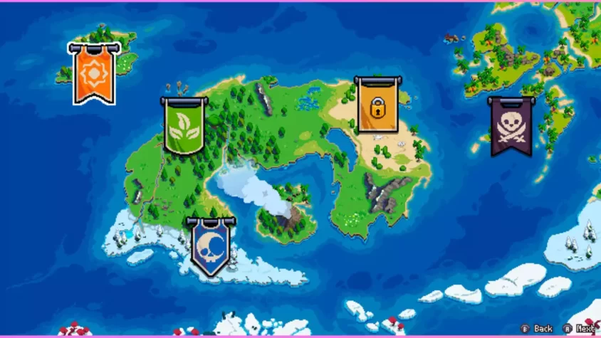 Вид карты мира в Wargroove 2