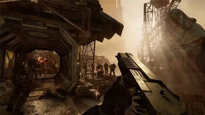 Бой с врагами в Warhammer 40,000: Darktide