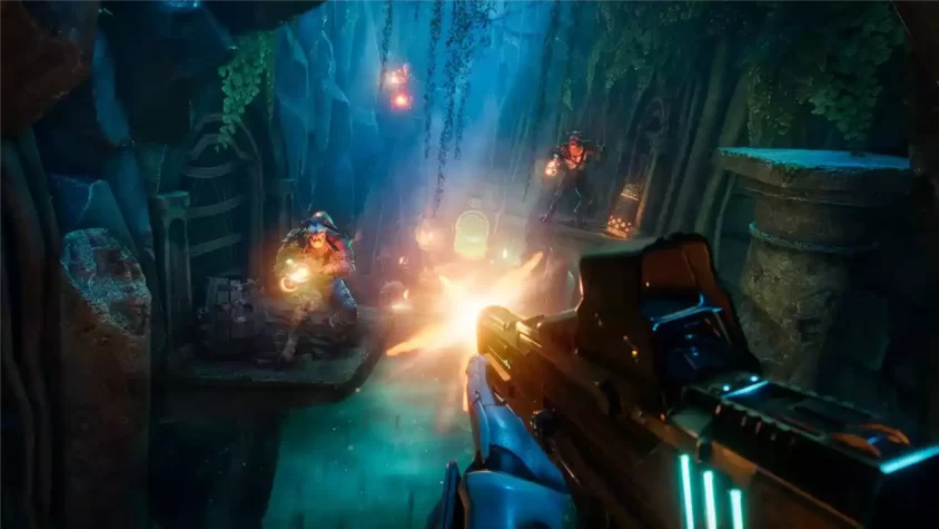Герой игры в бою с врагами в Warstride Challenges