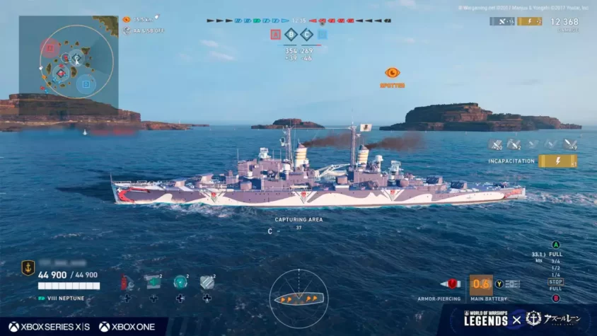 Скриншот из игры World of Warships: Legends, корабль готовится к бою