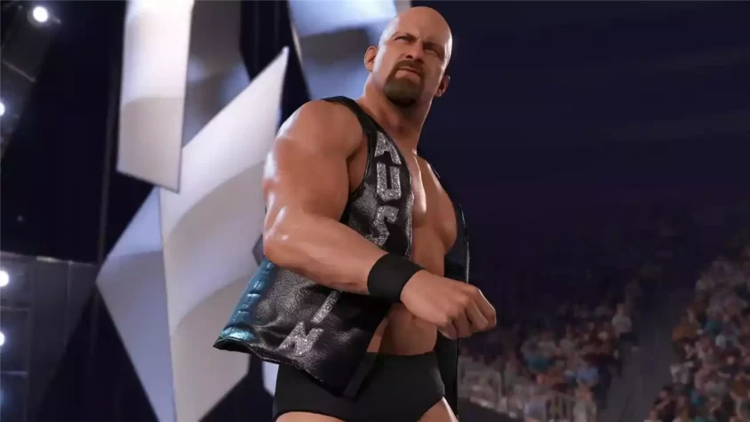 Скриншот с легендой WWE Стивом Остином