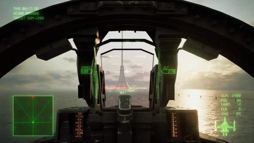 Вид из кабины самолета в Ace Combat 7: Skies Unknown