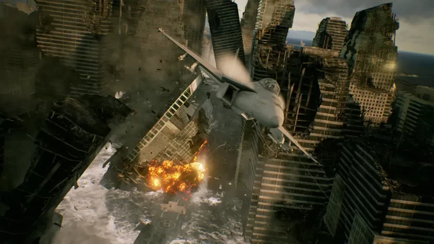 Разрушение города в Ace Combat 7: Skies Unknown