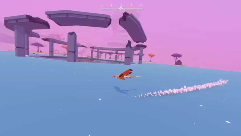 Пейзаж с летающим орлом на фоне островов, в игре AER Memories of Old