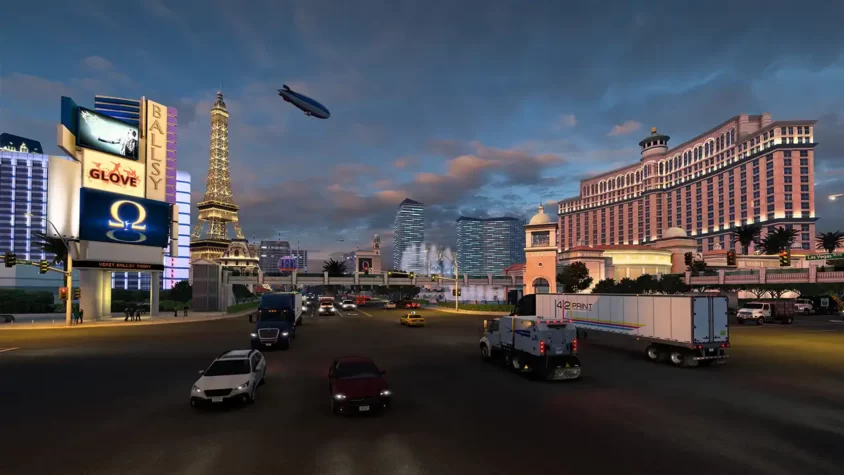 Вид на Лас-Вегас в American Truck Simulator