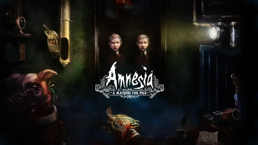 Amnesia: A Machine for Pigs Обложка игры Amnesia: A Machine for Pigs, где демонстрируются странные персонажи и мрачная атмосфера
