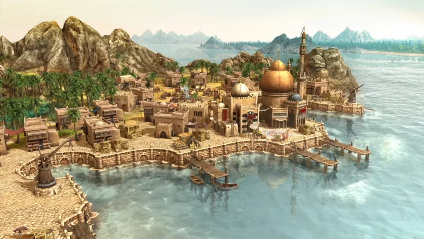Прибрежная зона города в Anno 1404