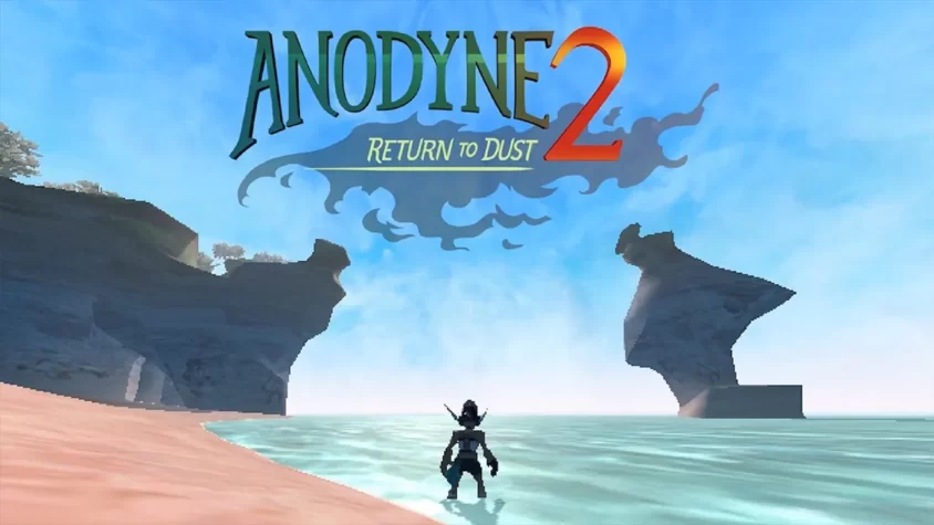 Anodyne 2: Return to Dust Обложка игры Anodyne 2, персонаж стоит у воды на фоне фантастического пейзажа