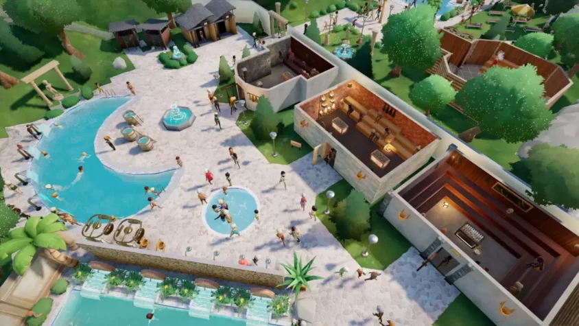 Ночной аквапарк в Aquapark Tycoon