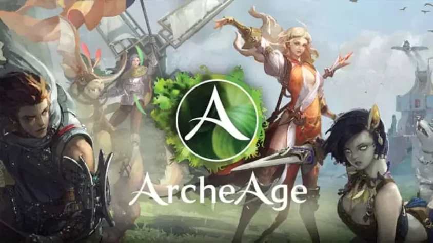 ArcheAge - обложка игры Обложка игры ArcheAge с персонажами и фоном