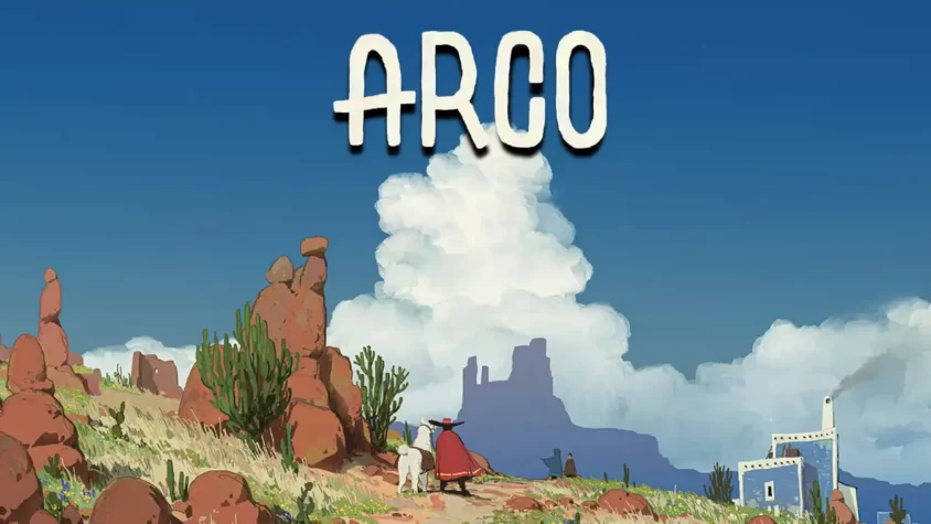 Обложка игры Arco, красивые облака и пустынный пейзаж