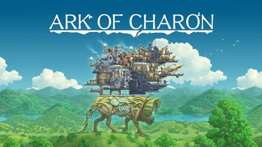 Ark of Charon - Обложка игры Покрытие игры Ark of Charon, воздушный корабль с огромным поселением