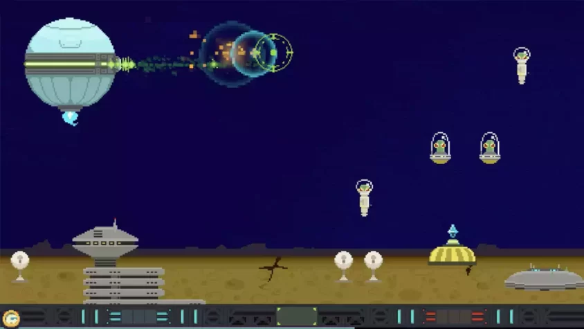 Персонаж на космическом корабле в Atari Mania