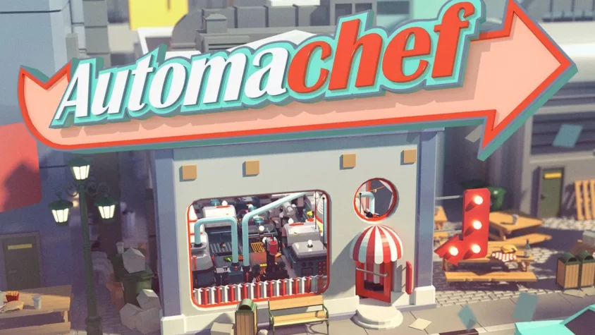 Обложка игры Automachef Картинка обложки игры Automachef с яркими и детализированными изображениями кухни и автоматов