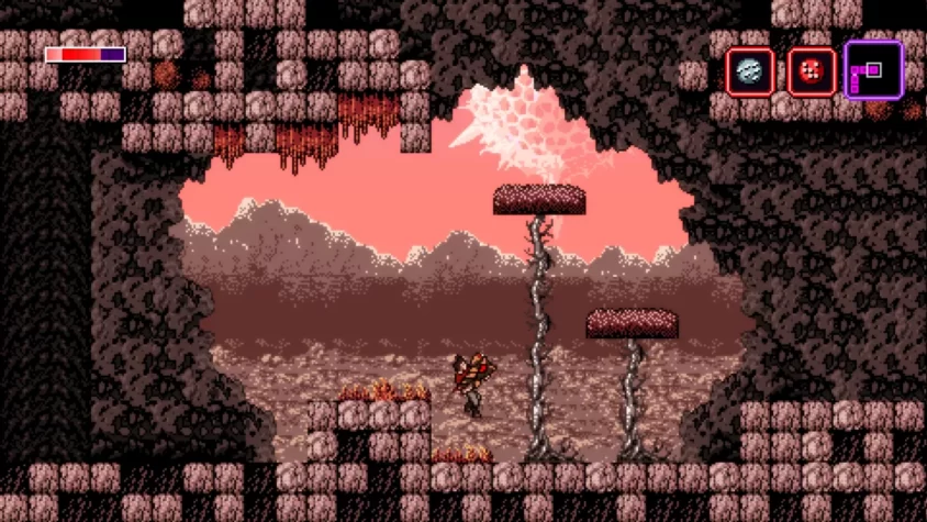 Сцена с исследованием в Axiom Verge
