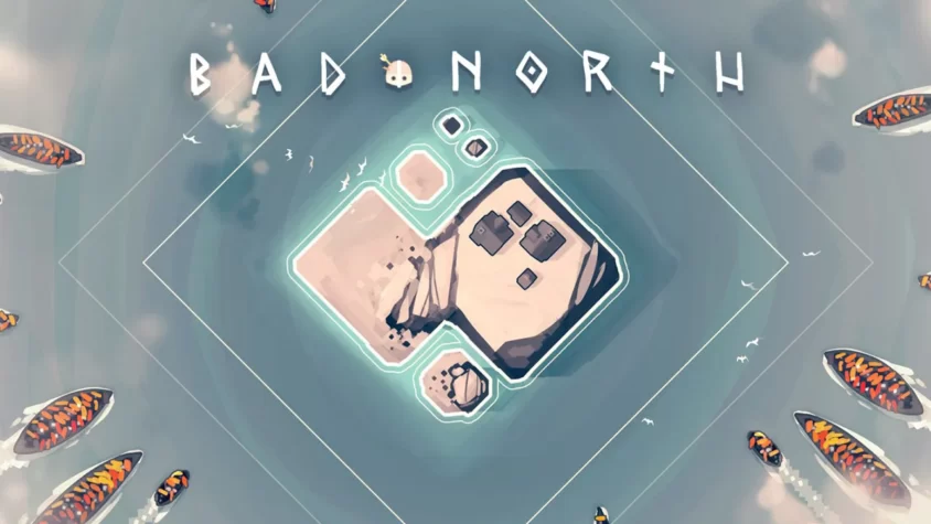 Обложка Bad North Обложка игры Bad North, показывающая мир с островами и кораблями