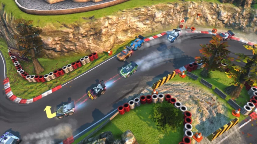 Гонки на трассе в горах в Bang Bang Racing