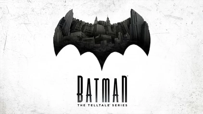 Batman: The Telltale Series — Обложка Обложка игры с символом Бэтмена и видом города Готэм