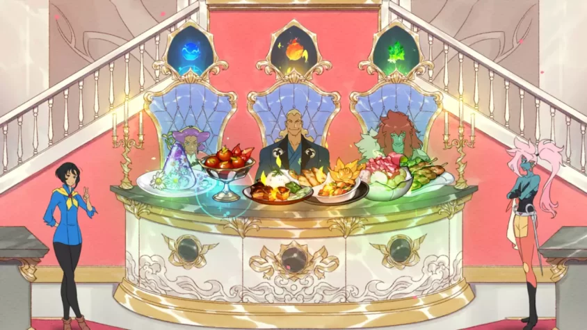 Приготовление блюда на природе в игре Battle Chef Brigade