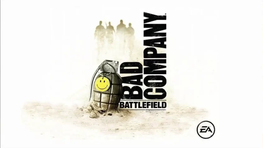 Обложка игры Battlefield: Bad Company с улыбающейся гранатой
