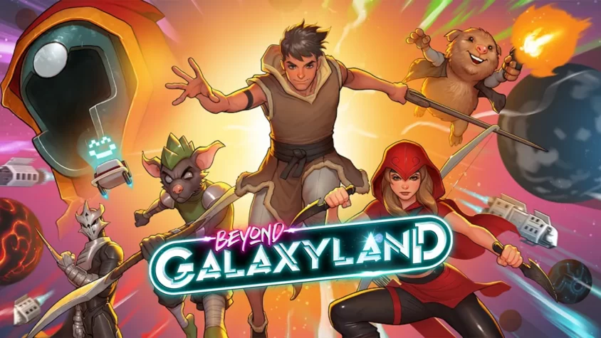 Beyond Galaxyland - Обложка Обложка игры Beyond Galaxyland с героями, готовыми к приключению