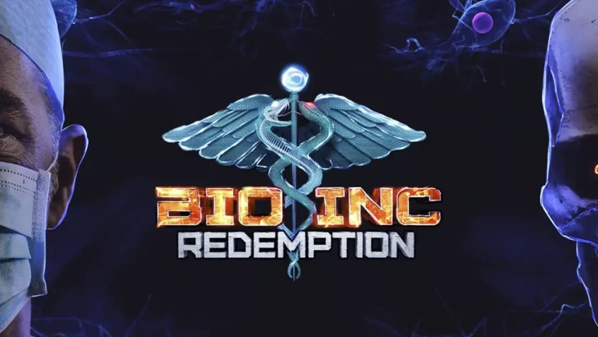 Bio Inc. Redemption - Обложка игры Обложка игры Bio Inc. Redemption с изображением символа медицины и человеческой фигуры