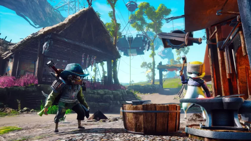 Герой и его веселый подручный ковка в игре Biomutant