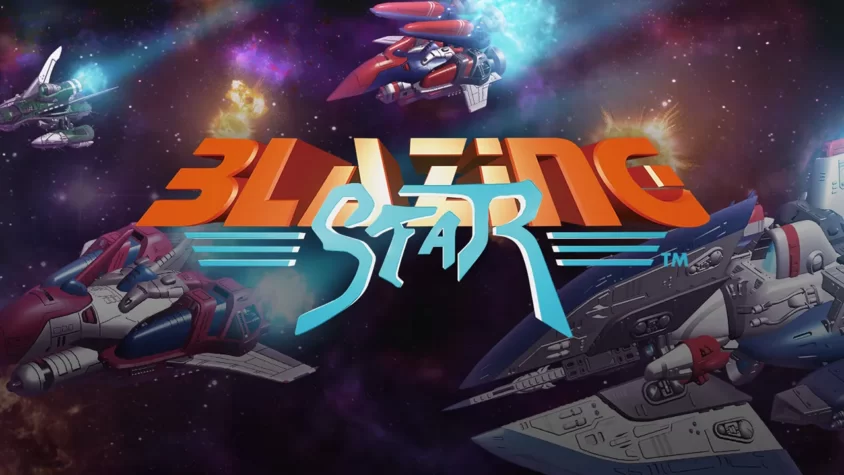 Blazing Star - Обложка игры Обложка игры Blazing Star с изображением космических кораблей и ярких звезд