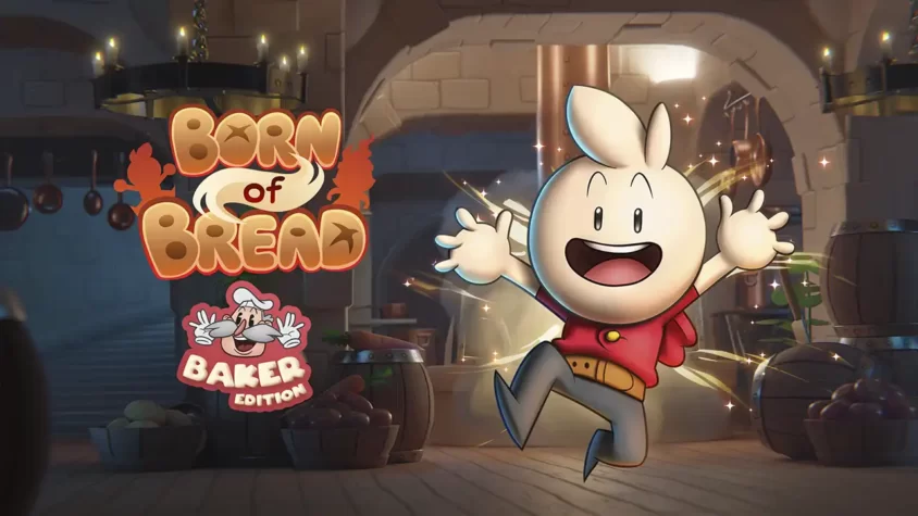 Обложка игры Born to Bread, с милым персонажем в центре, готовым к приключениям