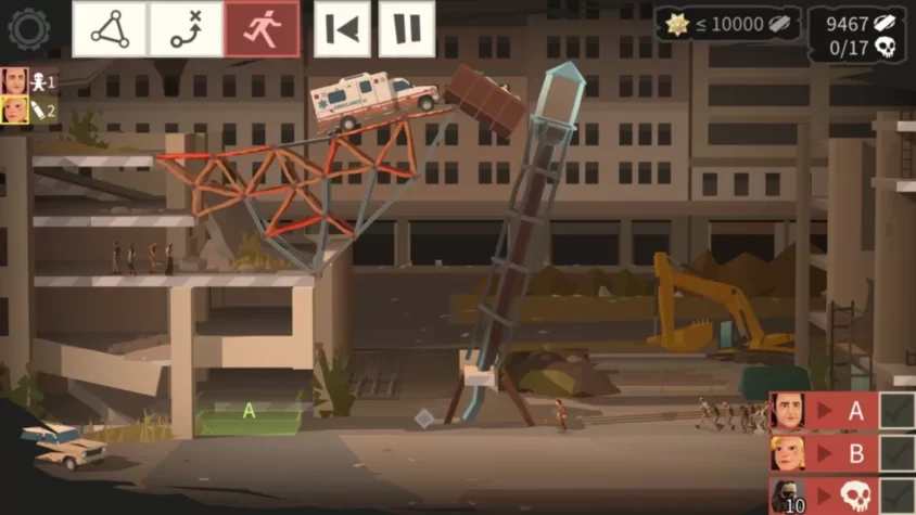 Геймплей Bridge Constructor: The Walking Dead 1
