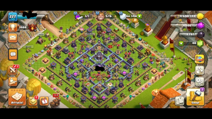 База в Clash of Clans, высокий уровень защиты