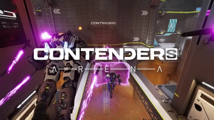 Обложка игры Contenders: Arena, где мощные роботы сражаются в динамичных аренах