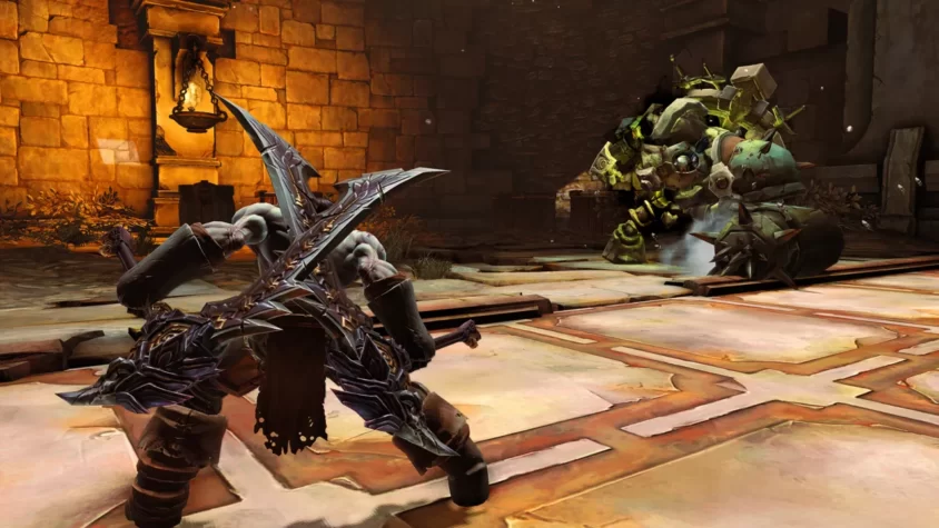 Сражение с механическим монстром в Darksiders 2