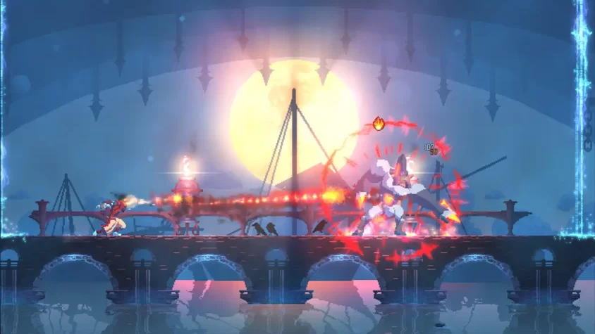 Бой в Dead Cells при луне